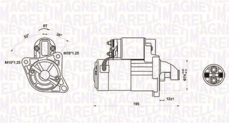 Стартер Mazda 323/MX-3/MX-5 85-05 (1kw) (z=8) MAGNETI MARELLI 063721136010