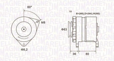 Генератор FORD FIESTA II -93 MAGNETI MARELLI 063735060010