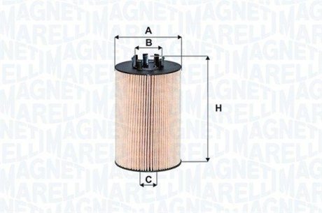 Фільтр масляний VW Passat/Caddy/T5 1.6/2.0TDI 14- MAGNETI MARELLI 153071760762 (фото 1)