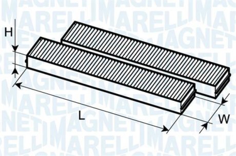 VW фільтр салону (2шт.) AUDI A6 MAGNETI MARELLI 350203062610