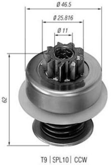 Бендикс (z=9) VW Golf, Jetta1,6/1,8/1,9D/1,5D,T-2 1,6-2,0 [] MAGNETI MARELLI 940113020088