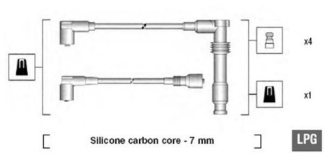 Комплект високовольтних проводів OPEL CALIBRA/KADETT/VECTRA 2,0 88- [] MAGNETI MARELLI 941125290681