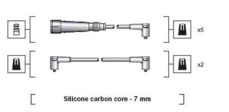 VW дроти високого напруги (7шт.) AUDI A100/A200 2,0-2,3 -94 MAGNETI MARELLI 941318111047