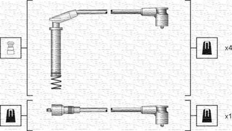 Комплект високовольтних проводів OPEL ASTRA F,CORSA A,KADETT E [] MAGNETI MARELLI 941318111154