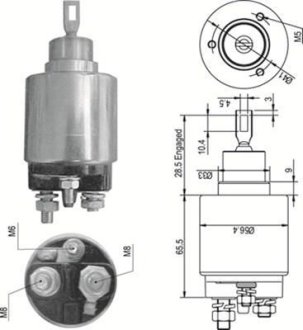 Втягувальне реле стартера CITROEN 2,8D FIAT 2,5TD PEUGEOT 2,5/2,8 [940113050348] MAGNETI MARELLI AME0348