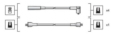 Високовольтні дроти DACIA 1210,1310 HONDA PRELUDE II,III LADA NIVA MAZDA 626 NISSAN PRAIRIE PRO,TERRANO I,II SEAT MAGNETI MARELLI MSK1023