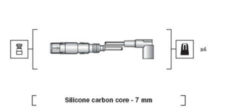 Комплект високовольтних проводів AUDI A3,A4 VW BORA,GOLF IV,V,PASSAT,TOURAN [941318111163] MAGNETI MARELLI MSK1163