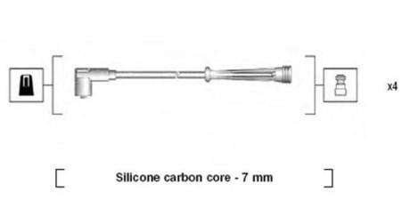 Комплект високовольтних проводів CLIO/TбоковойO 1,2 96- [941145350732] MAGNETI MARELLI MSK732