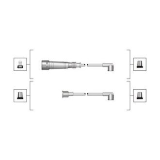 Комплект високовольтних проводів VW [941319170004] MAGNETI MARELLI MSQ0004