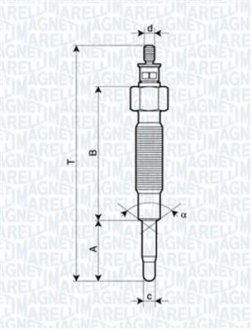 Свічка розжарювання (062900019304) (вир-во) MAGNETI MARELLI UC23A