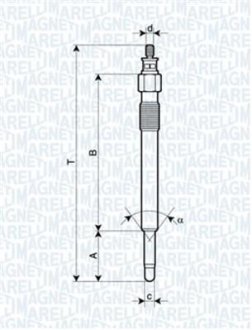 Свічка розжарювання LAND ROVER DEFENDER,DISCOVERY,RANGE ROVER I,II [062900020304] MAGNETI MARELLI UC24A