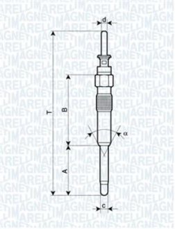 Свічка розжарювання (062900023304) BMW, LAND ROVER (вир-во) MAGNETI MARELLI UC26A