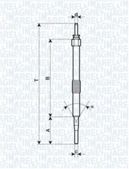 Свічка розжарювання MINI ONE TOYOTA YARIS [062900033304] MAGNETI MARELLI UC32A