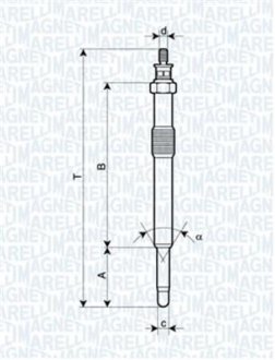 Свічка розжарювання FORD FOCUS 2.0 [062900049304] MAGNETI MARELLI UC41A