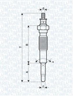 Свічка розжарювання (062900063304) (вир-во) MAGNETI MARELLI UC46A