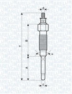 Свічка розжарювання (062900065304) TOYOTA (вир-во) MAGNETI MARELLI UC48A