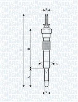 Свічка розжарювання TOYOTA LAND CRUISER 3.0TD, PICNIC [062900068304] MAGNETI MARELLI UC51A