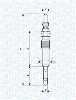 Свічка розжарювання AUDI FORD SEAT SKODARENAULT, VOLVO VW MAGNETI MARELLI UC53A