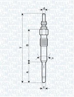 Свічка розжарювання (062900085304) (вир-во) MAGNETI MARELLI UC61A