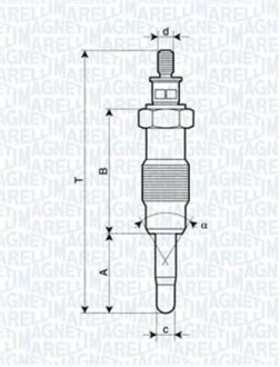 Свічка розжарювання NISSAN,PEL, OPEL, RENAULT [062582804304] MAGNETI MARELLI UX11A