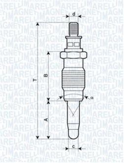 Свічка розжарювання RENAULT, ROVER, SEAT, SKODA [062900005304] MAGNETI MARELLI UX18A