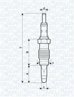 Свічка розжарювання MAGNETI MARELLI UX21A