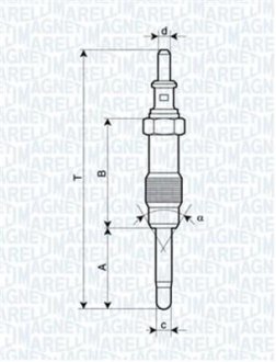 Свічка розжарювання (062900046304) MB (вир-во) MAGNETI MARELLI UX23A