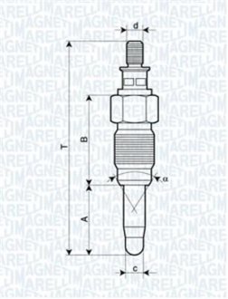 Свічка розжарювання (062900056304) VAG (вир-во) MAGNETI MARELLI UX25A