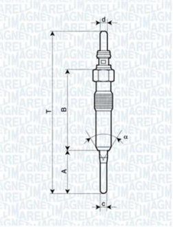 Свеча накаливания MAGNETI MARELLI UY16A