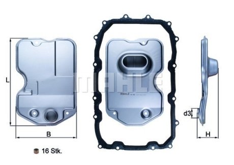 Фильтр АКПП VW Touareg/Porsche Cayenne 2.5-6.0 TDI 02-15 MAHLE / KNECHT HX 160KIT