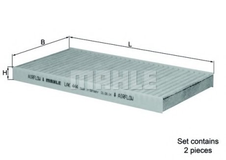 Фильтр салона MAHLE / KNECHT LAK 444/S (фото 1)