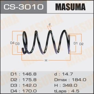 Пружина подвески передняя Mitsubishi Outlander (08-14) MASUMA CS3010