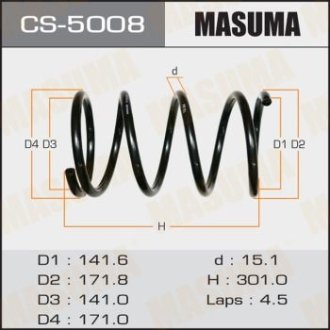 Пружина подвески передняя Honda CR-V (02-) MASUMA CS5008