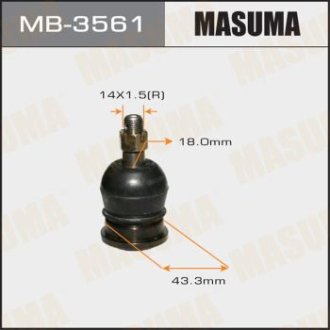 Опора шаровая передн верхн TOYOTA LAND CRUISER PRADO, SEQUOIA ##J9#, ##N18# MASUMA MB3561