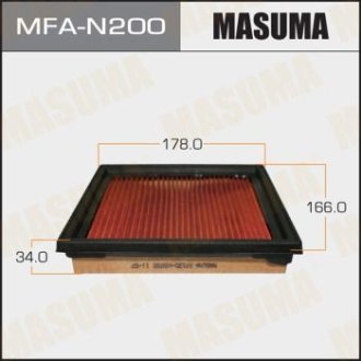 Фильтр воздушный NISSAN/ SKYLINE/ V36 06- с пропиткой маслом MASUMA MFAN200