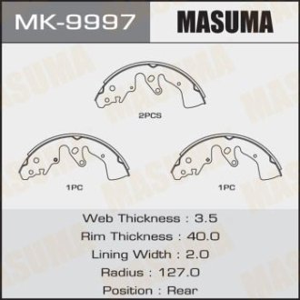 Колодки тормозные стояночного тормоза MASUMA MK9997