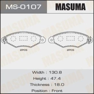 Колодки тормозные AN-8118WK, P56038 передн PEUGEOT 206+ MASUMA MS0107