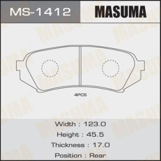 Колодки гальмівні задні TOYOTA LAND_CRUISER 200 MASUMA MS1412