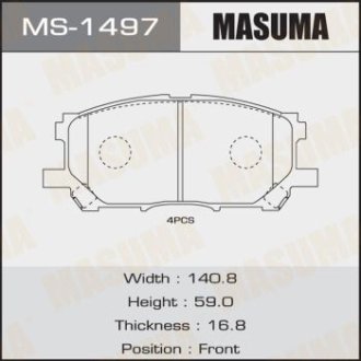 Колодки тормозные передн Lexus RX 300, 330, 350 (04-08) MASUMA MS1497