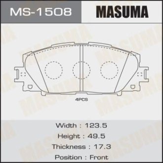 КОЛОДКИ ГАЛЬМІВНІ MASUMA MS1508