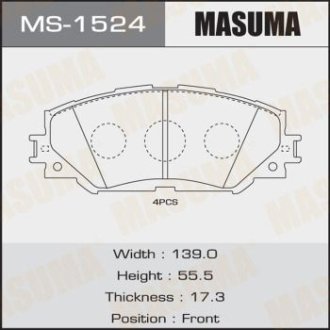 КОЛОДКИ ГАЛЬМІВНІ MASUMA MS1524