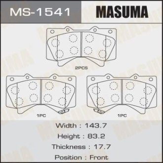 Колодки гальмівні передні Lexus LX570/ Toyota Land Cruiser (07-) MASUMA MS1541