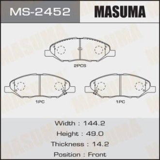 Колодки тормозные передн Nissan Note (05-12), Tida (04-12) MASUMA MS2452