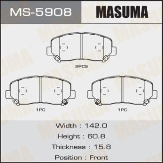 Колодки тормозные передн Mazda CX-5 (11-) MASUMA MS5908