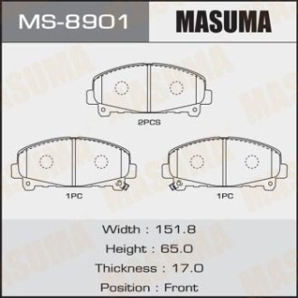 Колодки гальмівні передні Honda Accord (09-12) MASUMA MS8901