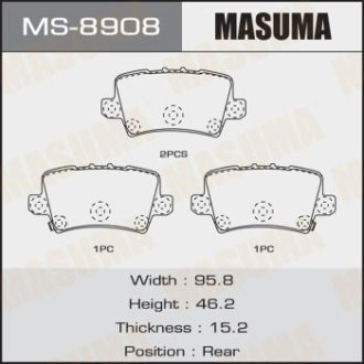 Колодки гальмівні задні Honda Civic (06-12) MASUMA MS8908