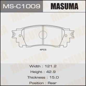 КОЛОДКИ ГАЛЬМІВНІ MASUMA MSC1009