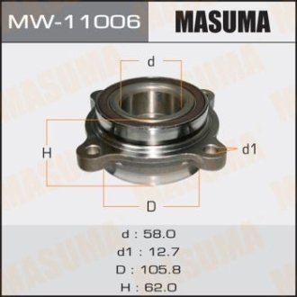 Ступиця колеса переднього у зборі з підшипником Toyota Land Cruiser (07-), Sequoia (07-17) MASUMA MW11006