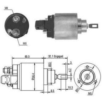 AUDI Втягуюче реле стартера A3 (8L1) 1.8 T 96-03, FORD GALAXY I (WGR) 2.8 i V6 95-00, SEAT CORDOBA 1.9 SDI 96-99, VW GOLF IV (1J1) 1.9 TDI 4motion -02, SKODA FABIA I Combi (6Y5) 2.0 00-07 MEAT&DORIA 46004 (фото 1)