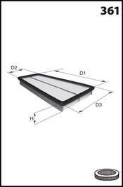 Фільтр повітря (аналогWA6371/LX1022) MECAFILTER ELP3907